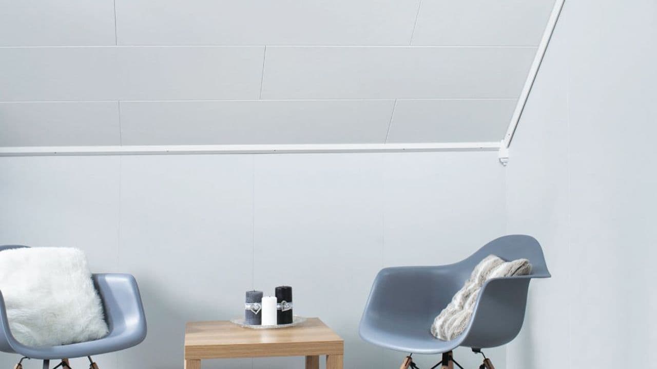 Huntonit Antikk tak i fargen Brilliant hvit.