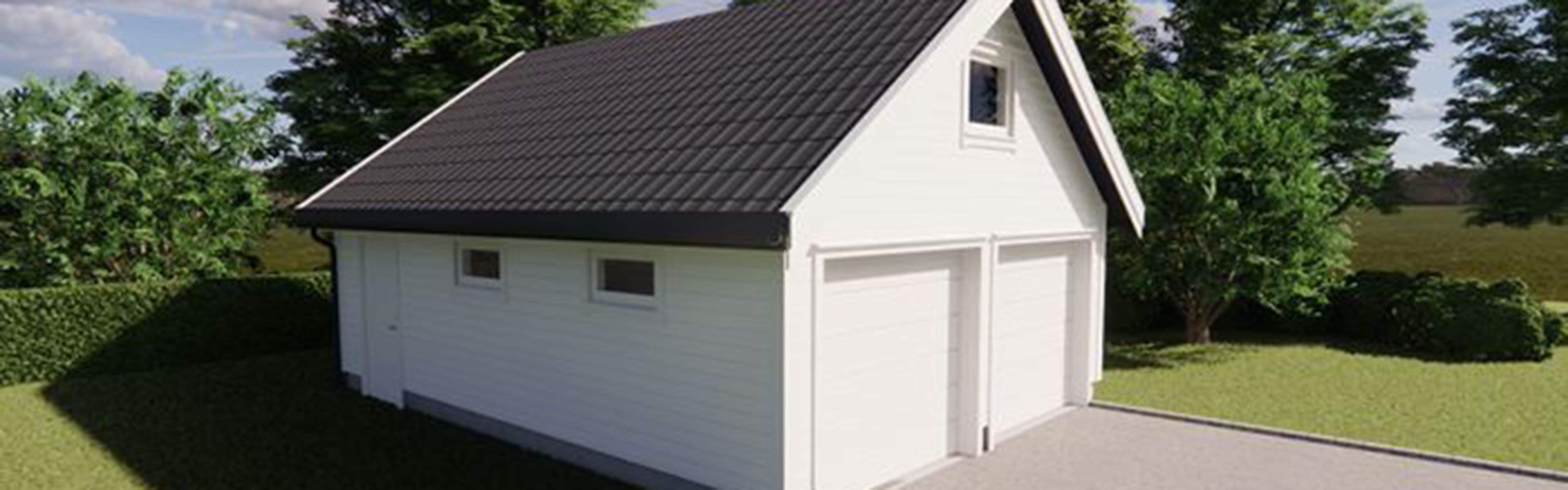 Garasje 6: Lang dobbelgarasje m/loft