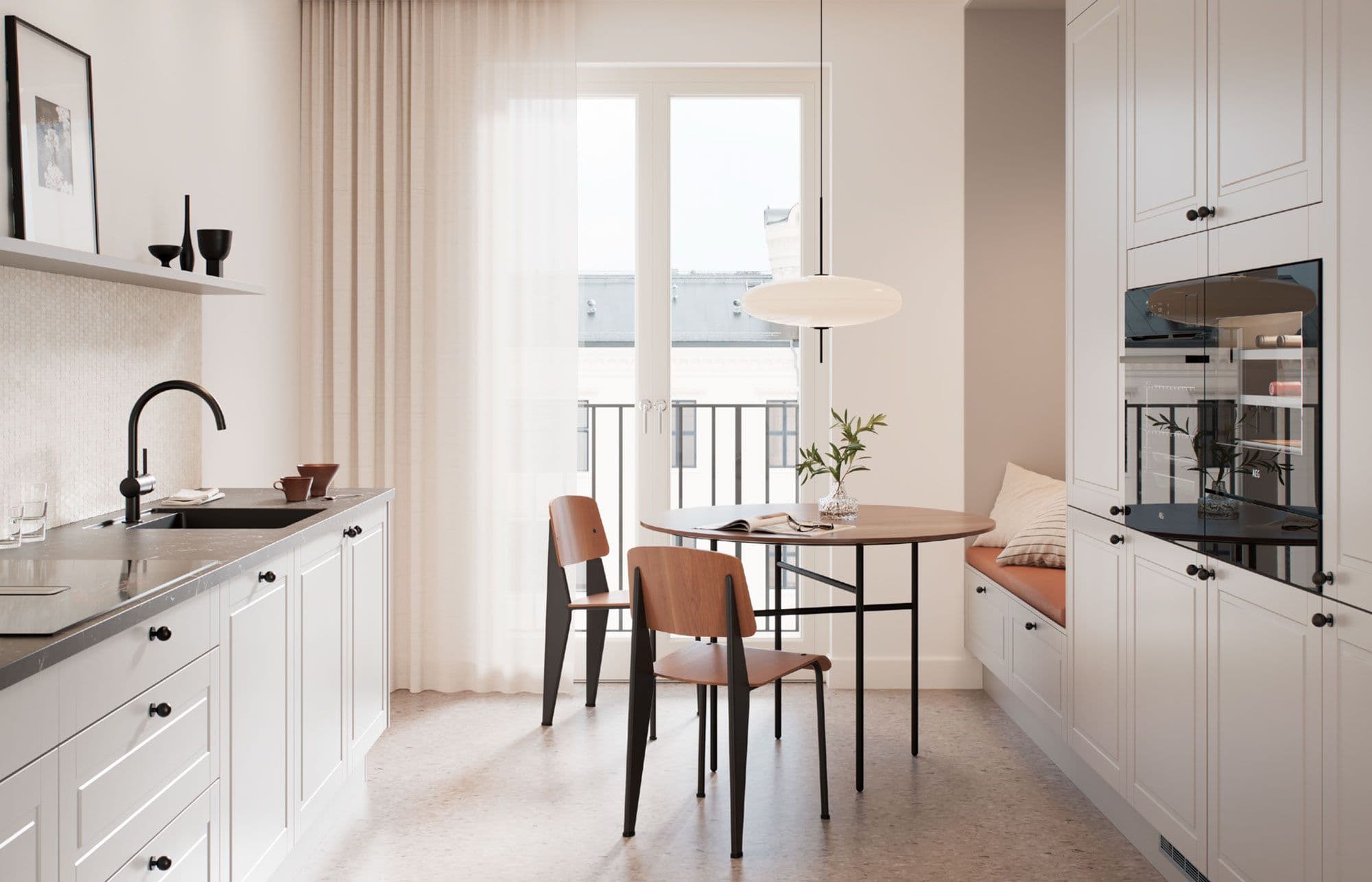 Bilde av hvitt kjøkken