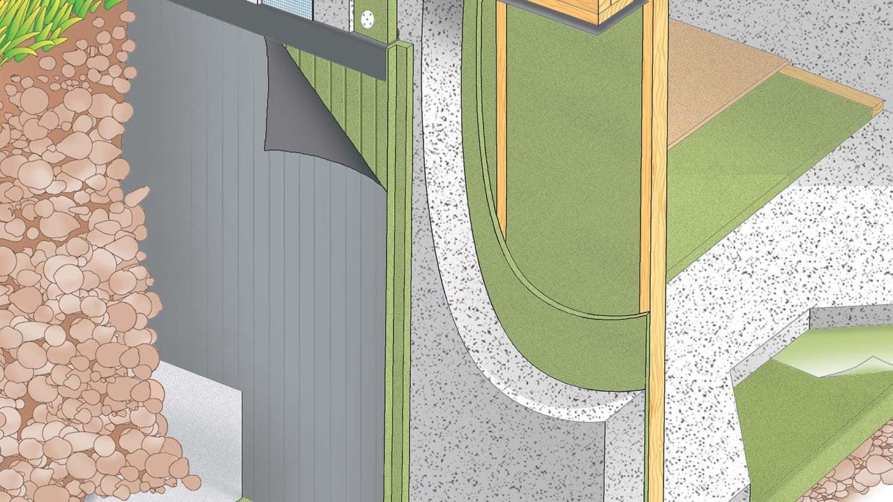 Illustrasjon av Rockwool Drensplate.